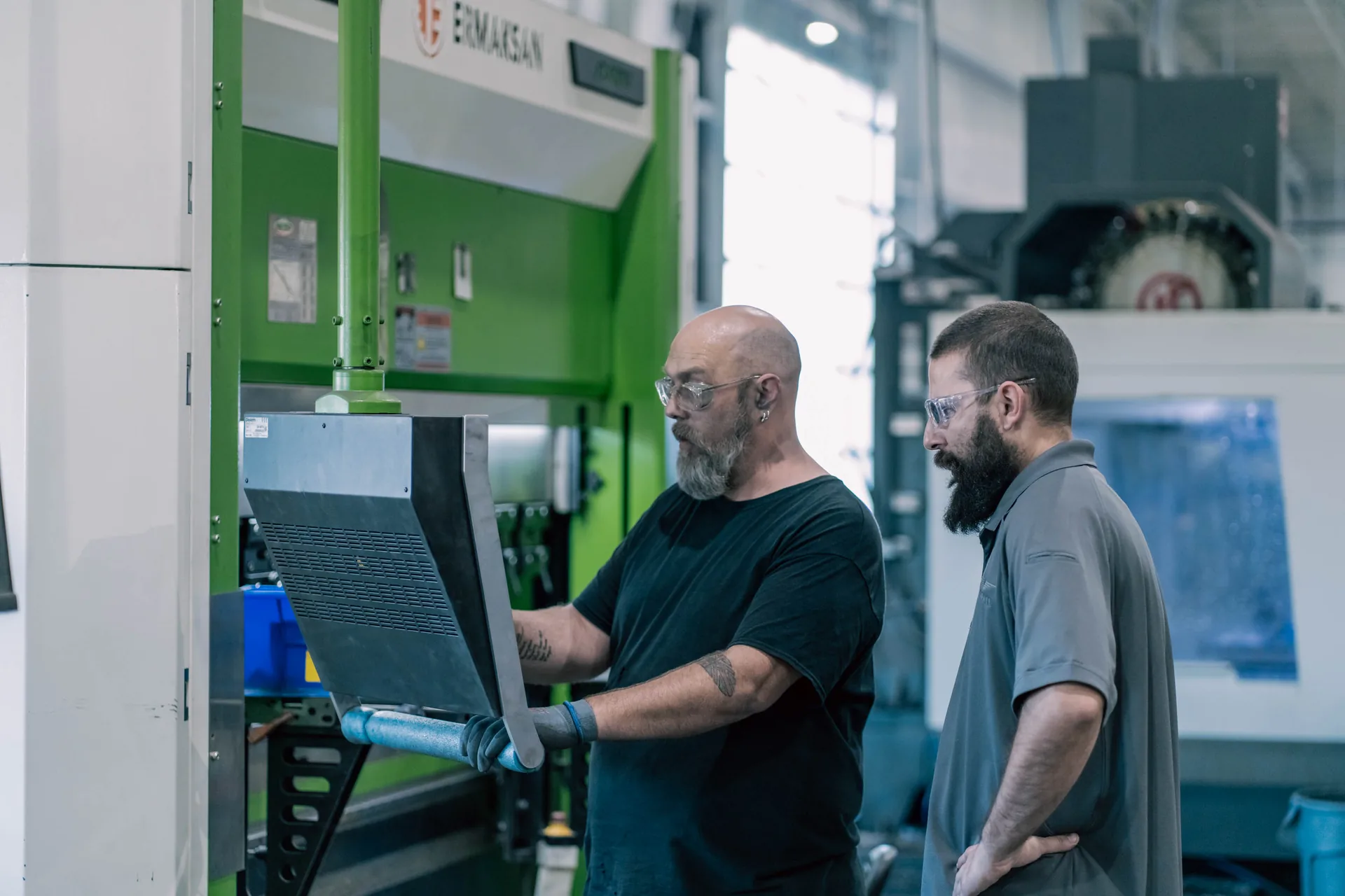 Operators at press brake
