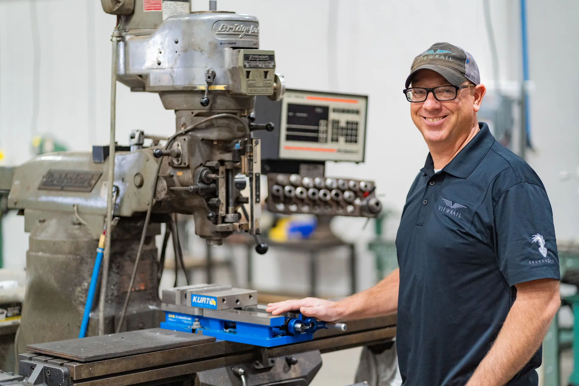 Operator at CNC machine, Goshen Manufacturing Company